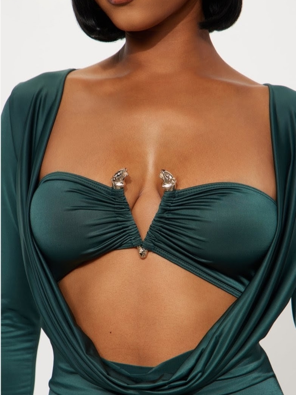 Fashion Nova Emerald Green Cutout Jumpsuit - Picture 4 of 4
